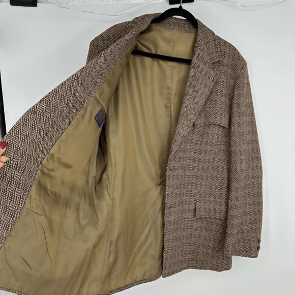 Vintage Pendleton Mens Sport Coat 46R Wool Brown Preppy Old Money Classic - Picture 13 of 14